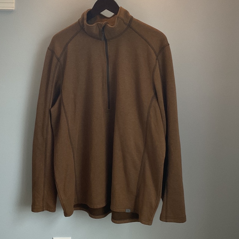 Men’s L.L.Bean 1/4 Zip Fleece Lined Shirt Size X-Large Tall In Brown